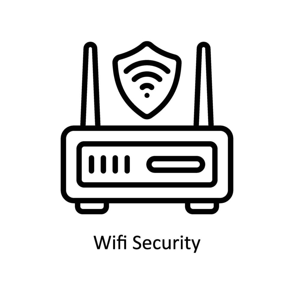 Wi-fi segurança vetor esboço ícone estilo ilustração. eps 10 Arquivo