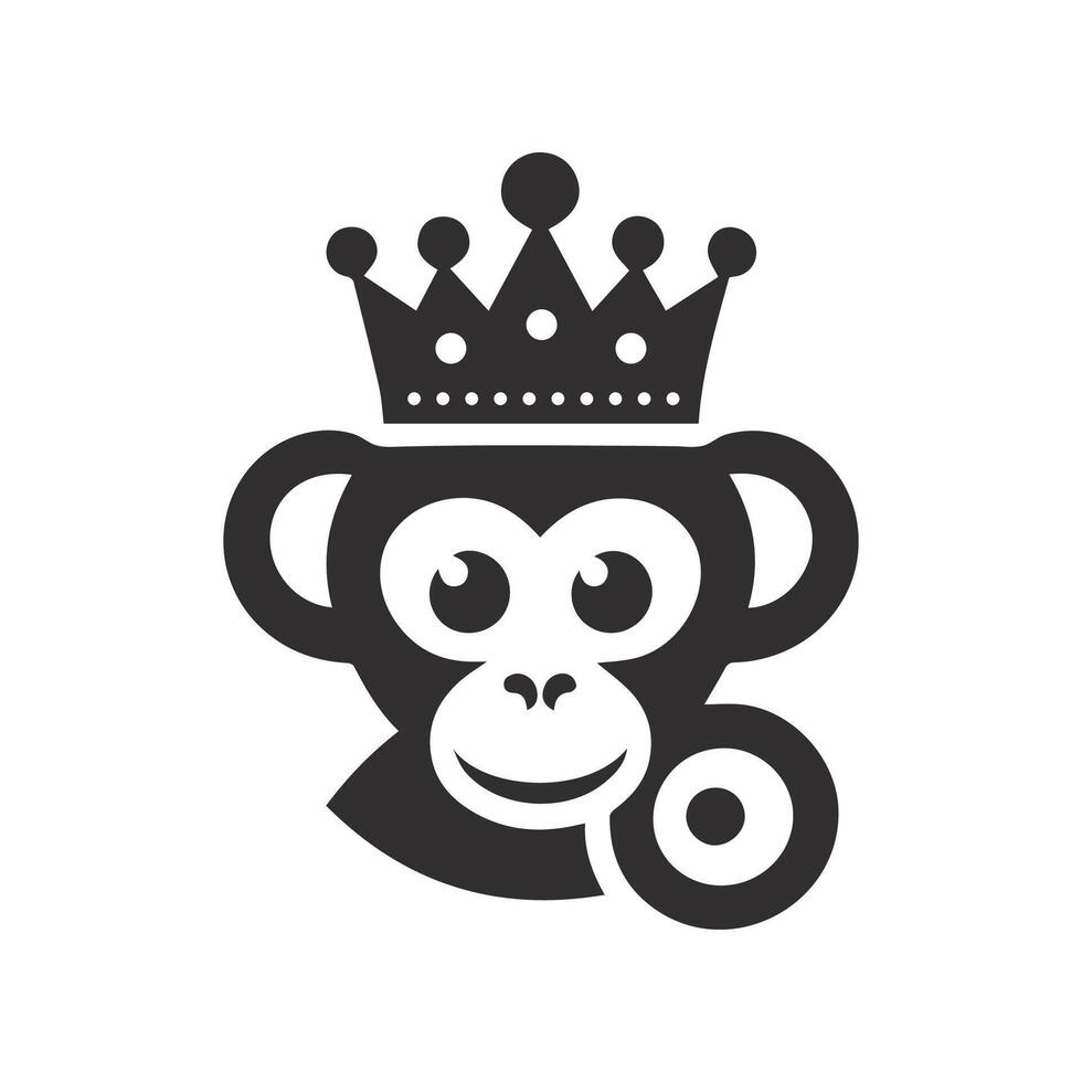 coroa macaco face vator arte vetor