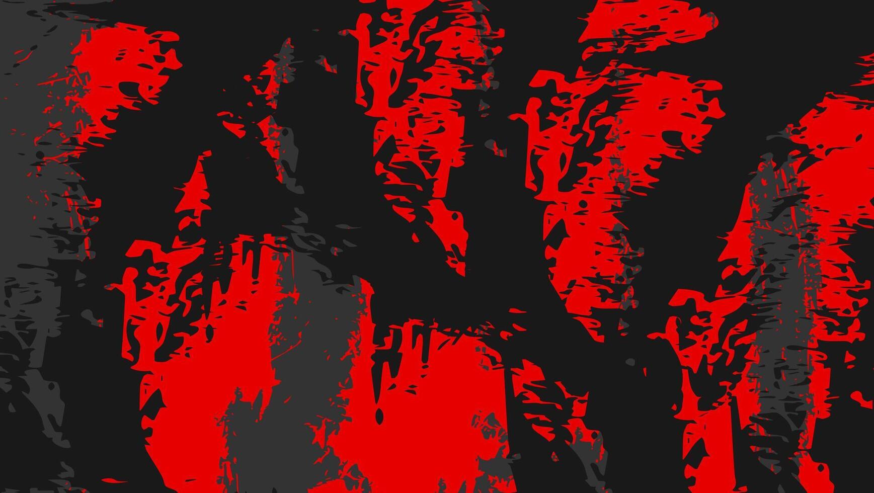 textura abstrata grunge vermelho brilhante em fundo preto vetor