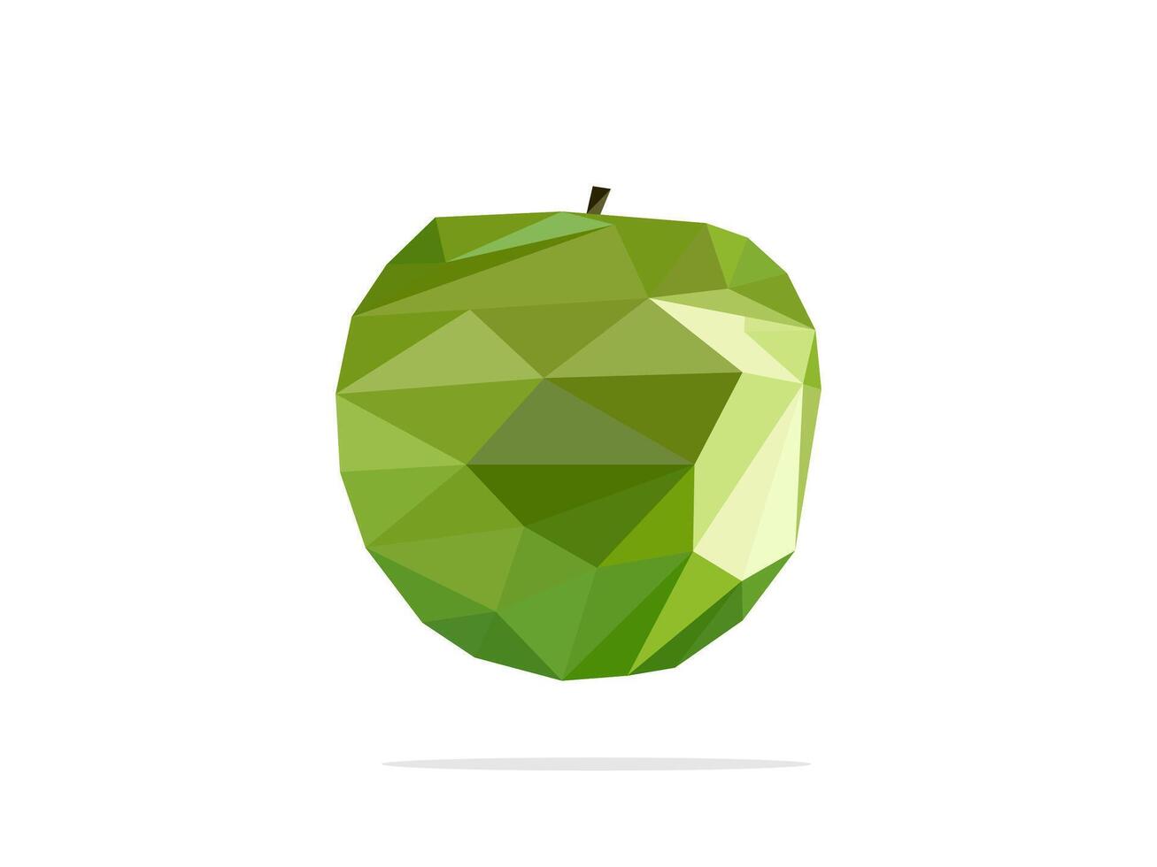 fruta ilustração. verde maçã abstrato geométrico triângulo polígono arte Projeto vetor