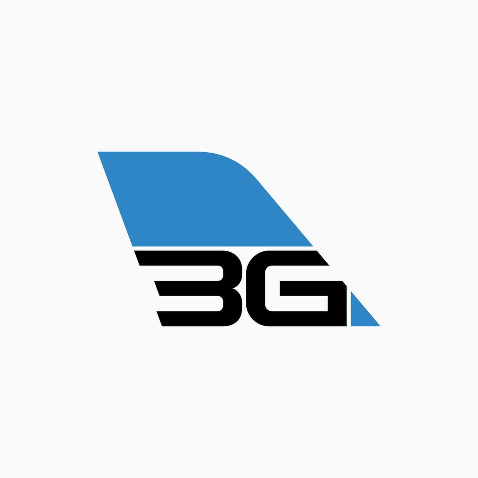 logotipo Projeto gráfico conceito criativo Prêmio estoque vetor inicial carta 3g Fonte avião barbatana em topo. relacionado para monograma tipografia aviação viagem