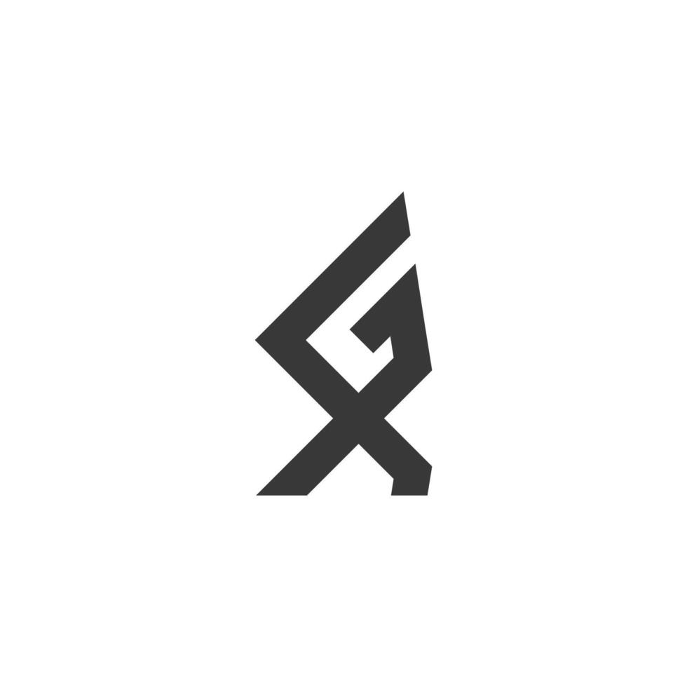 alfabeto iniciais logotipo obrigado, xg, x e g vetor