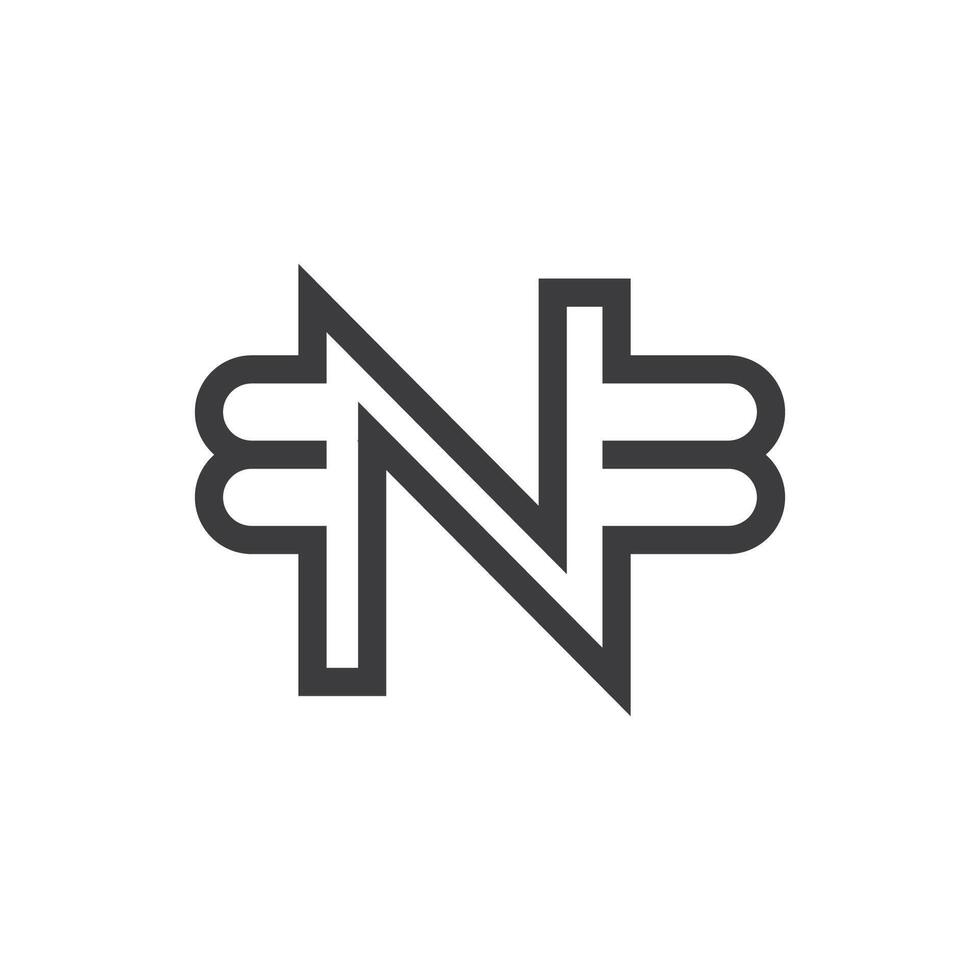 inicial bn carta logotipo vetor modelo Projeto. criativo abstrato carta nb logotipo Projeto. ligado carta nb logotipo Projeto.