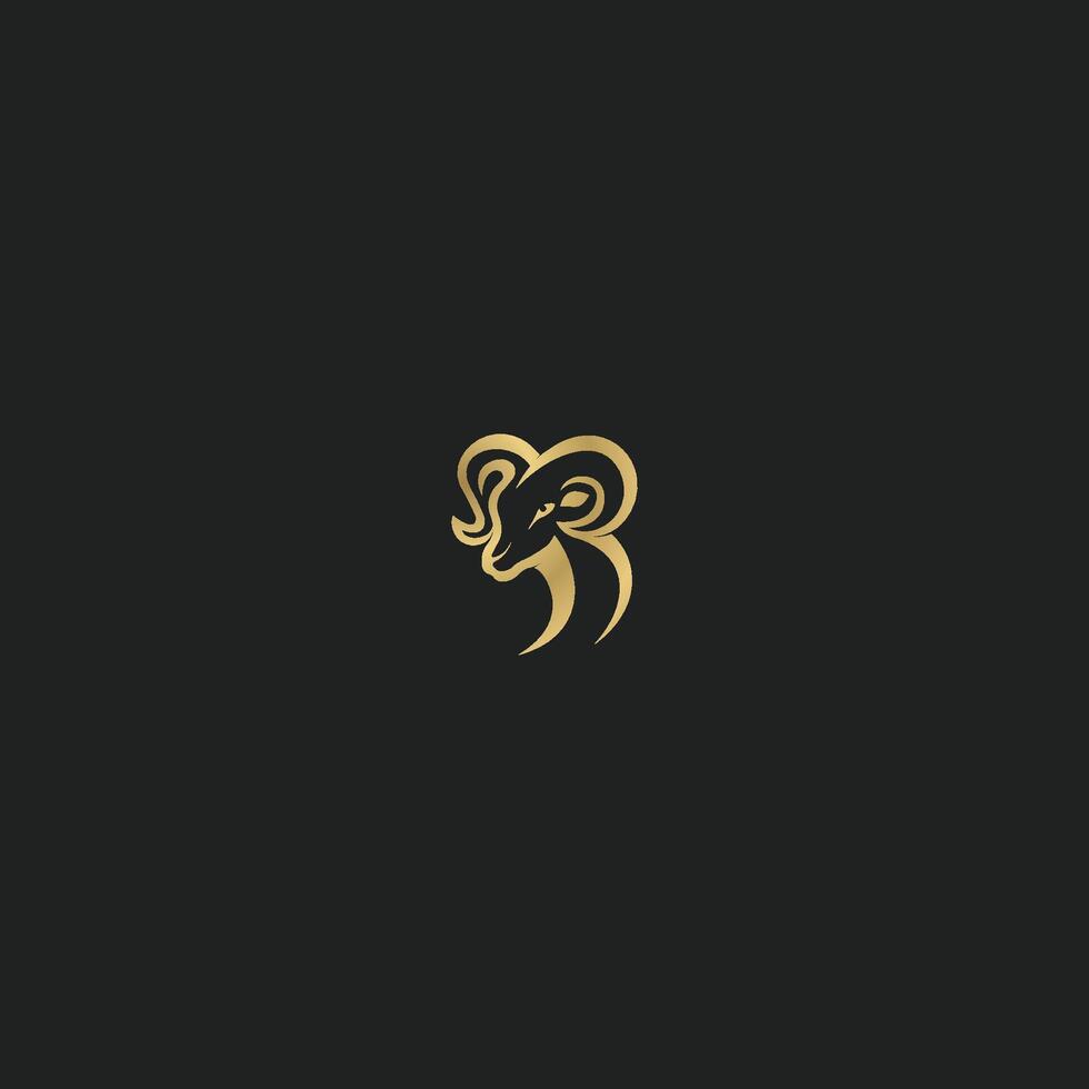 animal RAM grande chifre logotipo Projeto vetor