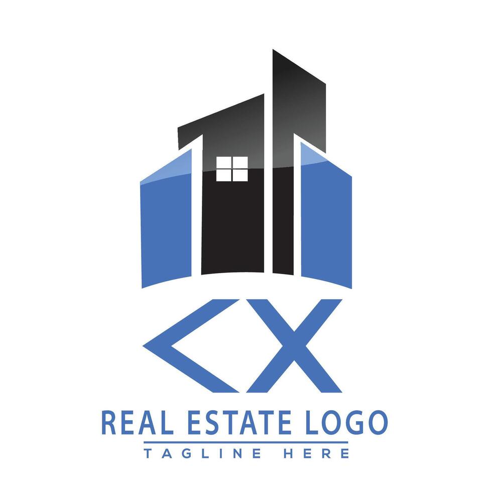 kx real Estado logotipo Projeto casa logotipo estoque vetor. vetor