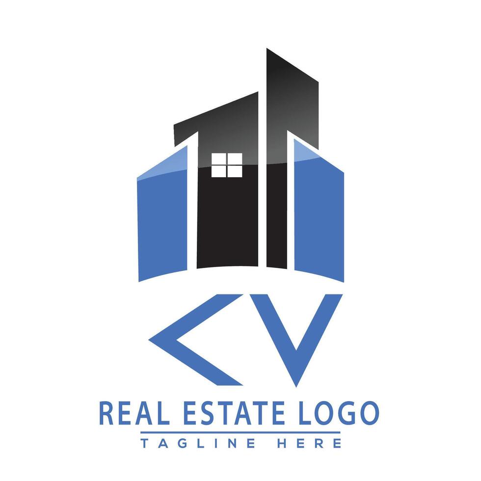 kv real Estado logotipo Projeto casa logotipo estoque vetor. vetor