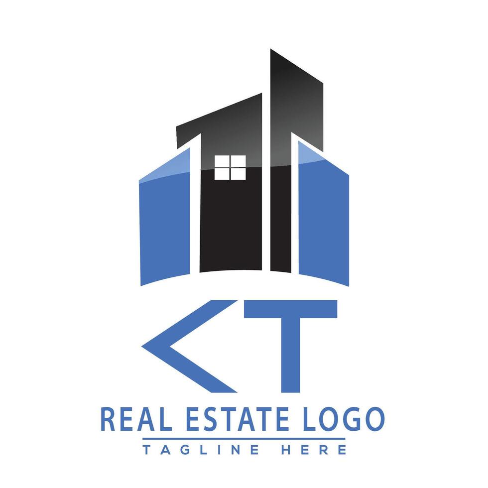 kt real Estado logotipo Projeto casa logotipo estoque vetor. vetor