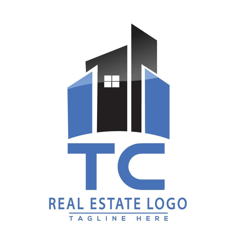 tc real Estado logotipo Projeto casa logotipo estoque vetor. vetor