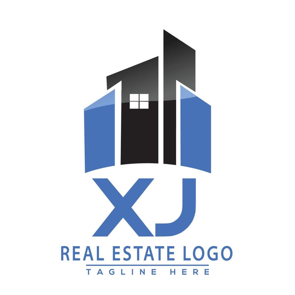 xj real Estado logotipo Projeto casa logotipo estoque vetor. vetor