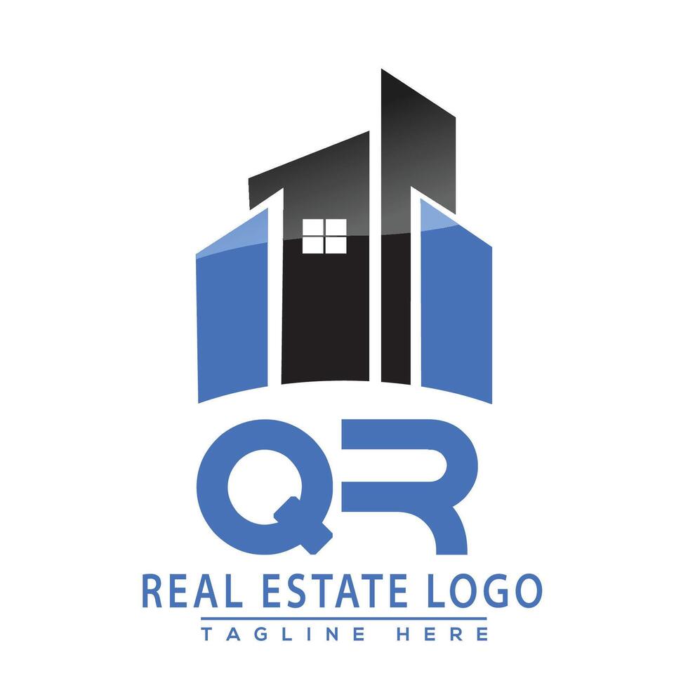 qr real Estado logotipo Projeto casa logotipo estoque vetor. vetor