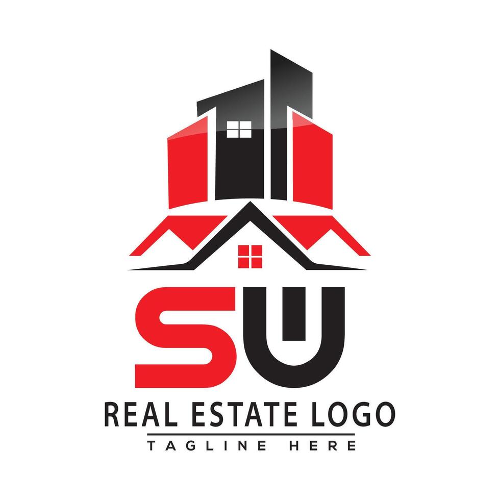 sw real Estado logotipo vermelho cor Projeto casa logotipo estoque vetor. vetor