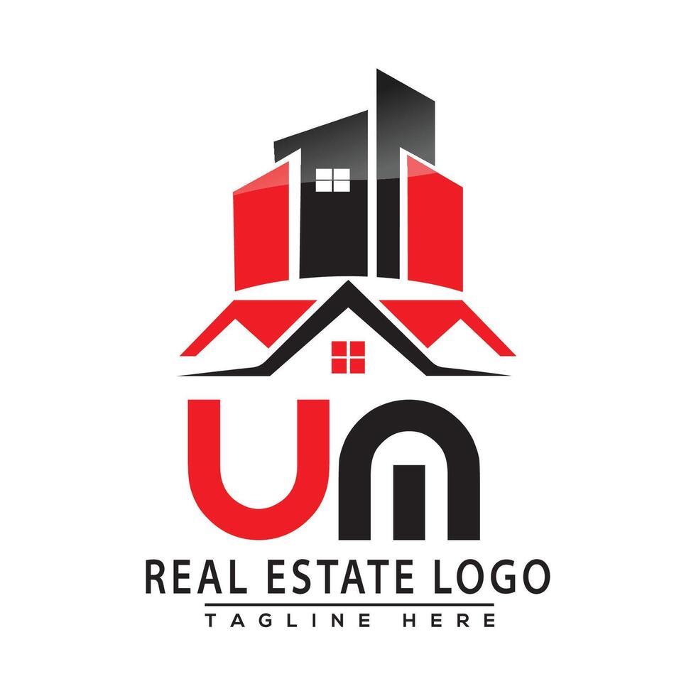 hum real Estado logotipo vermelho cor Projeto casa logotipo estoque vetor. vetor