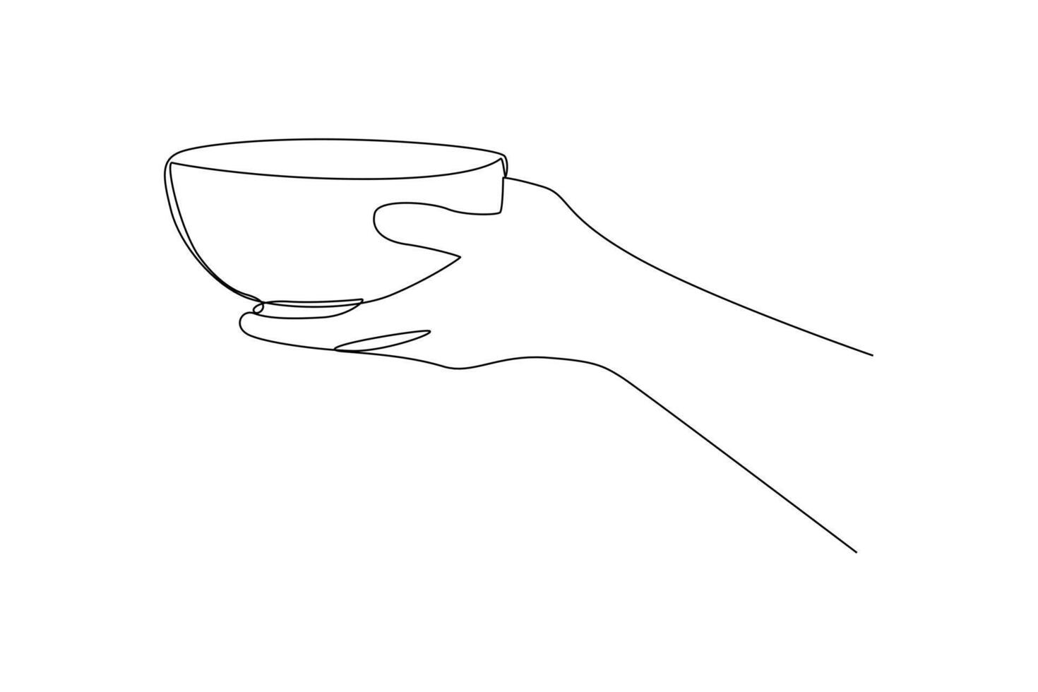 1 contínuo linha desenhando do caneca e prato conceito. rabisco vetor ilustração dentro simples linear estilo.