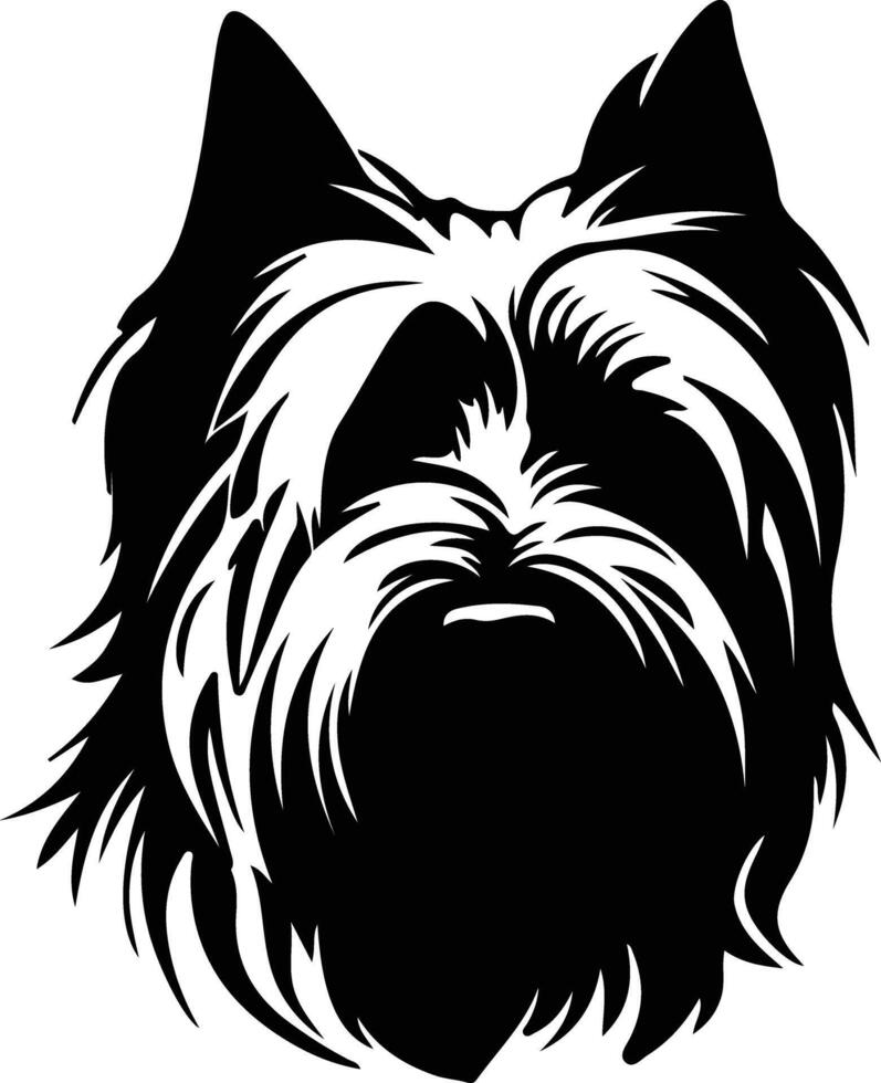 skye terrier silhueta retrato vetor