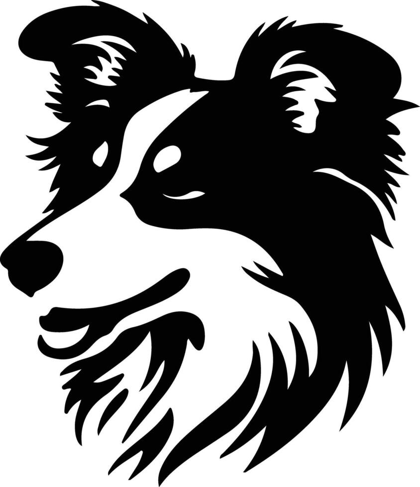 Shetland cão de guarda silhueta retrato vetor