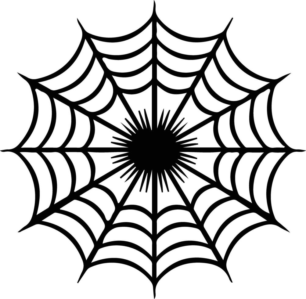 teia de aranha decorações Preto silhueta vetor