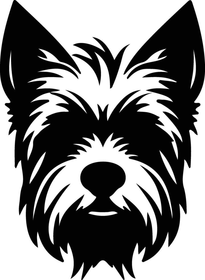 yorkshire terrier silhueta retrato vetor