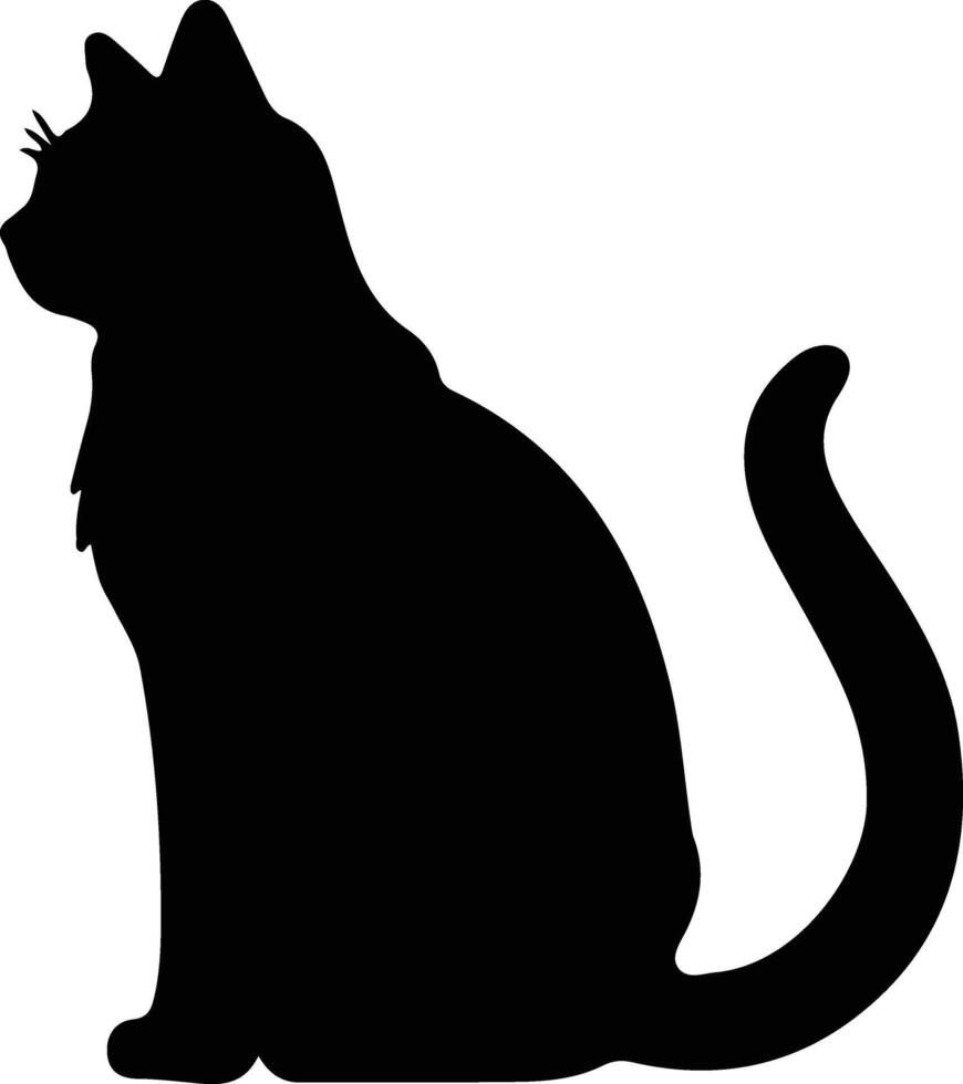 Chartreux gato Preto silhueta vetor