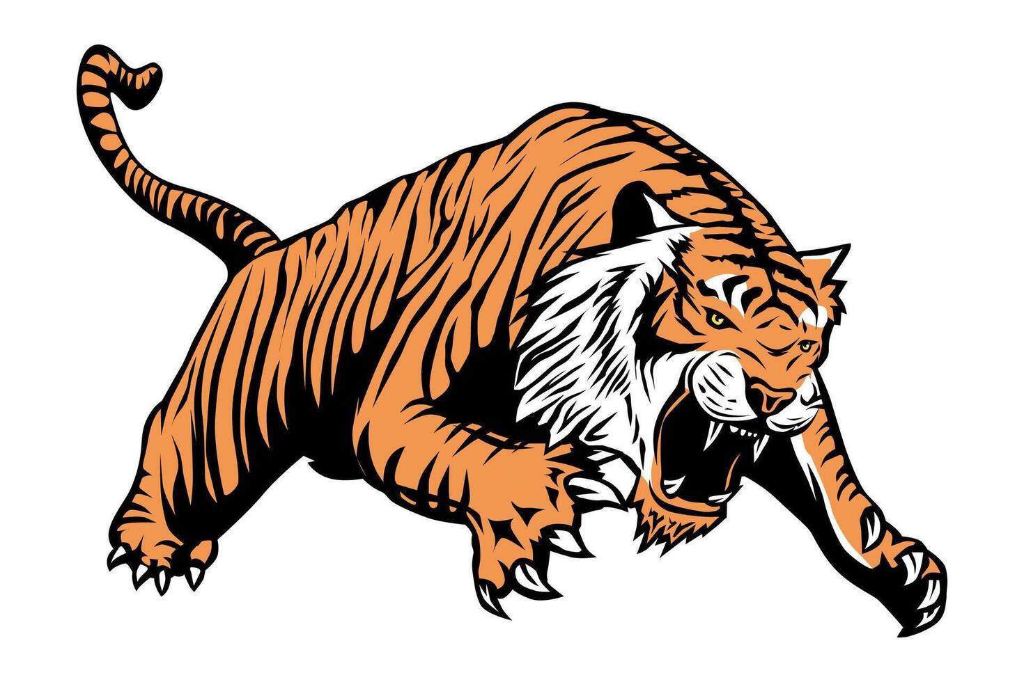 tigre ataque vetor ilustração