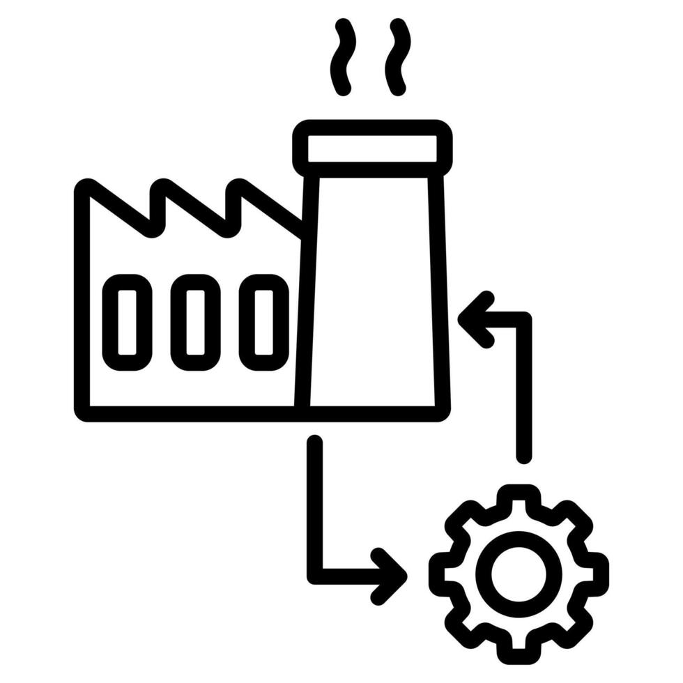 fabricação processo ícone linha vetor ilustração