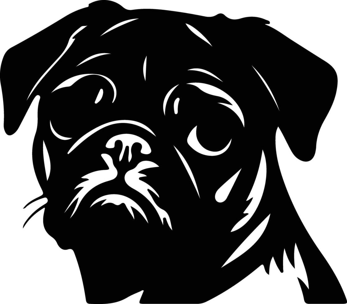 pug silhueta retrato vetor