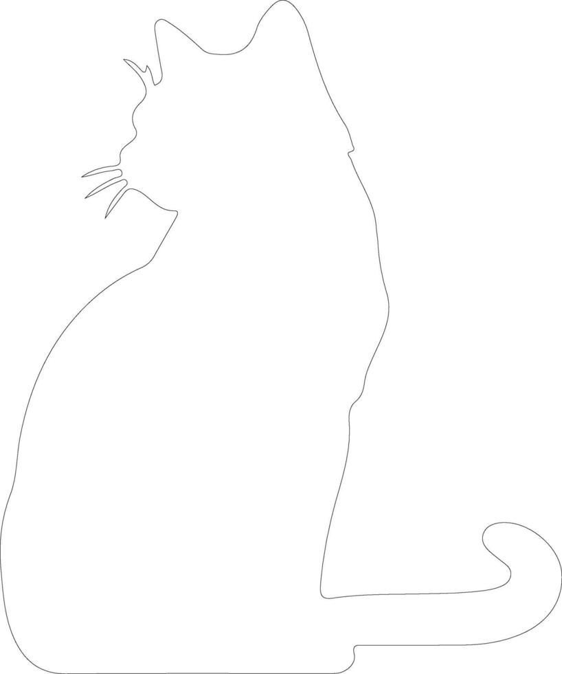 Chartreux gato esboço silhueta vetor