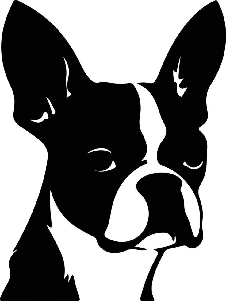 boston terrier Preto silhueta vetor