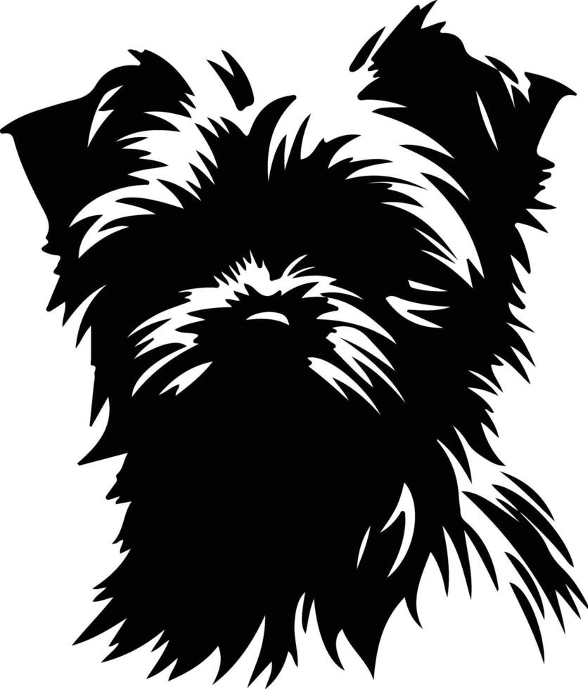 Affenpinscher cachorro silhueta retrato vetor