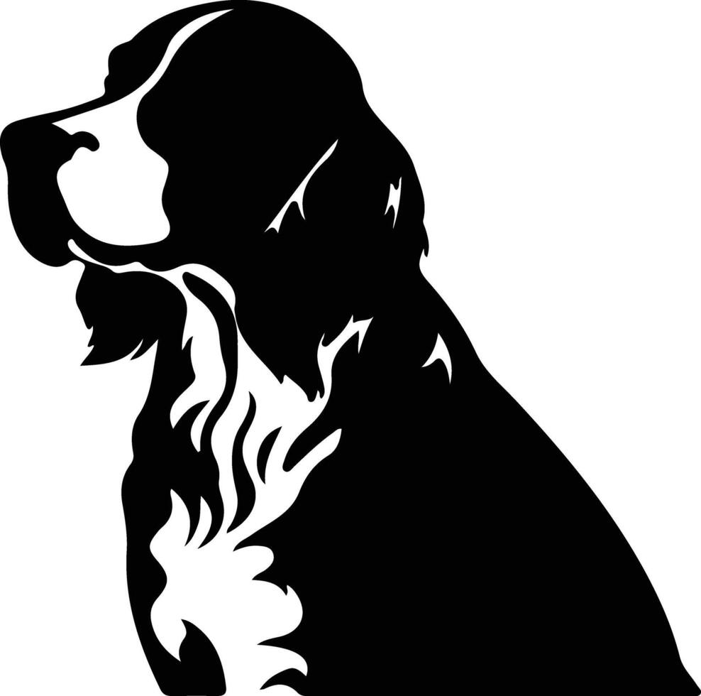 Inglês springer spaniel Preto silhueta vetor