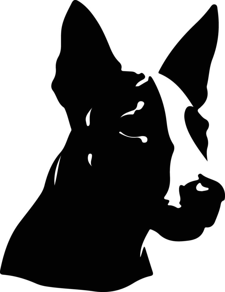 miniatura touro terrier silhueta retrato vetor