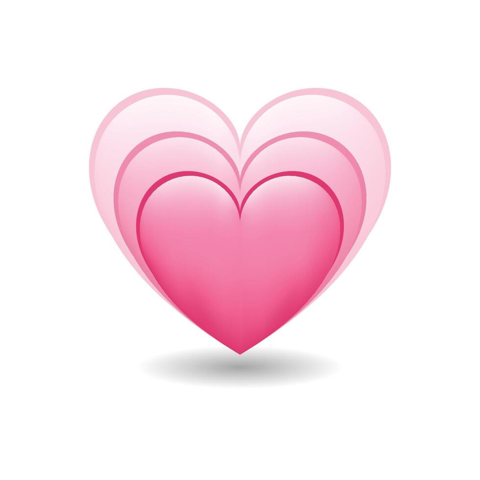 crescendo coração amor emoji ícone objeto símbolo. gradiente vetor ilustração grampo arte Projeto desenho animado isolado fundo. Rosa coração emoji.