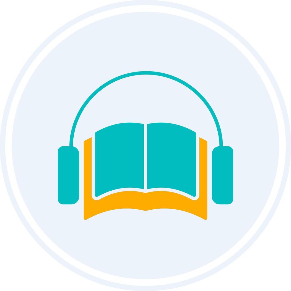 audio livro glifo dois cor círculo ícone vetor