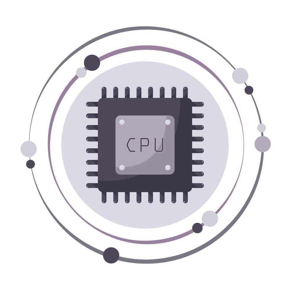 CPU central em processamento unidade microchip tecnologia vetor ilustração gráfico