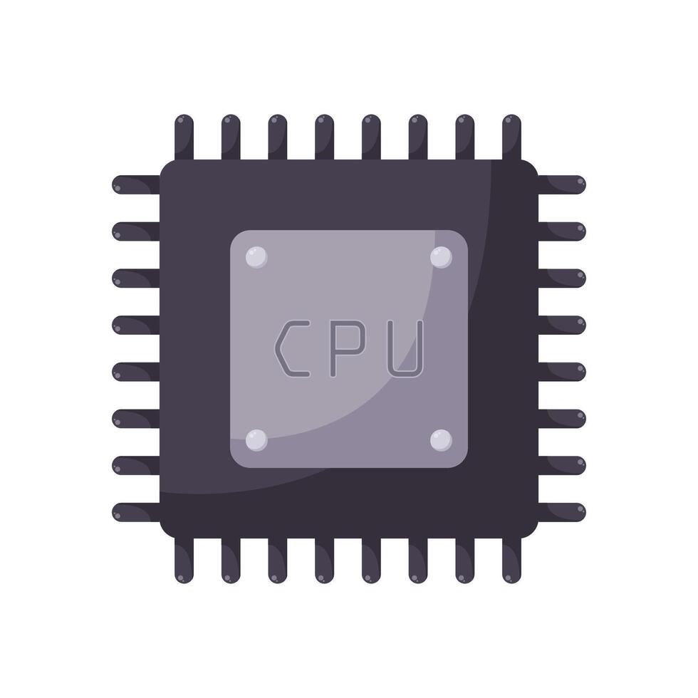 CPU central em processamento unidade microchip tecnologia vetor ilustração gráfico