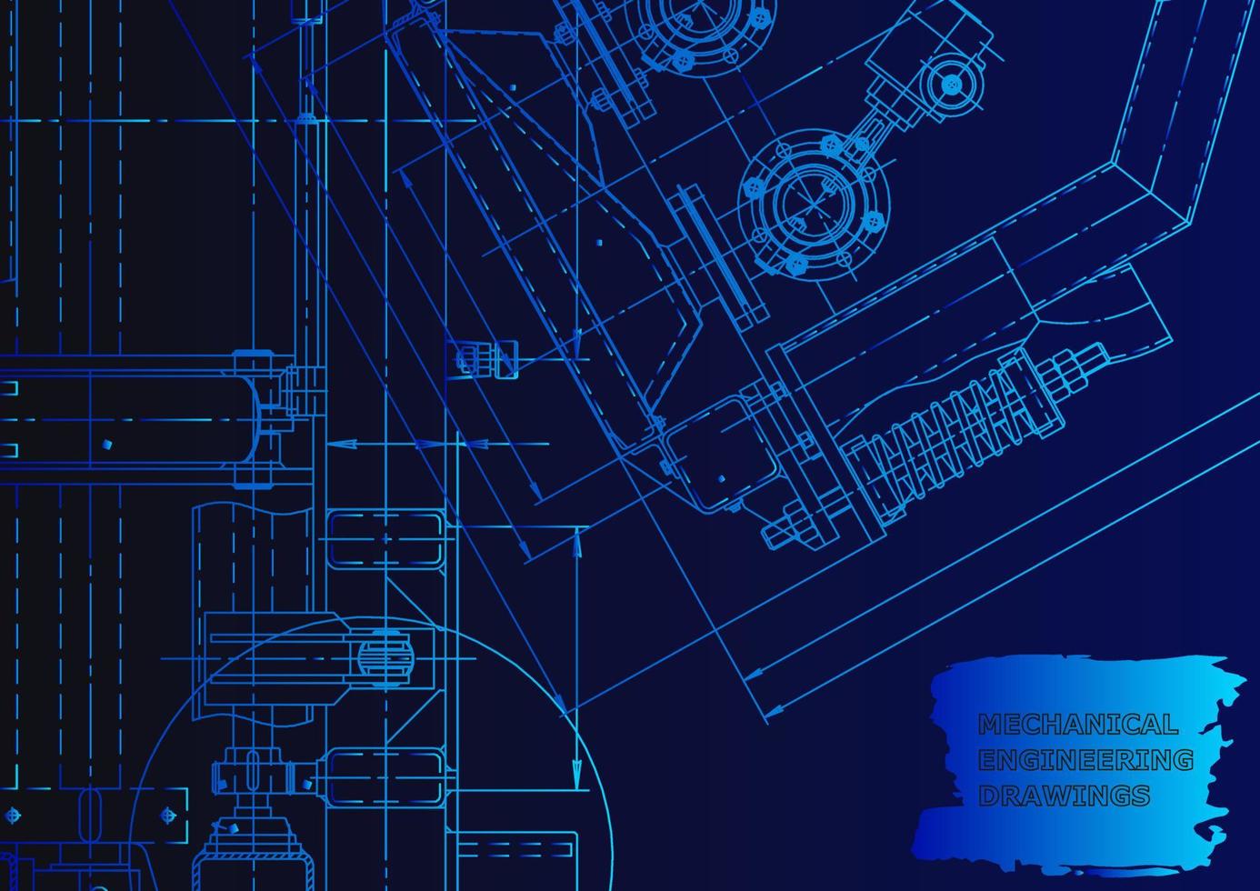 sistemas de design auxiliado por computador. ilustrações técnicas, antecedentes vetor