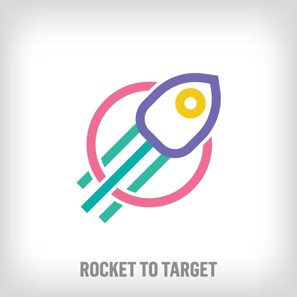 criativo alvo foguete placa logotipo. único criativo cores. sucesso e companhia logotipo modelo. vetor. vetor