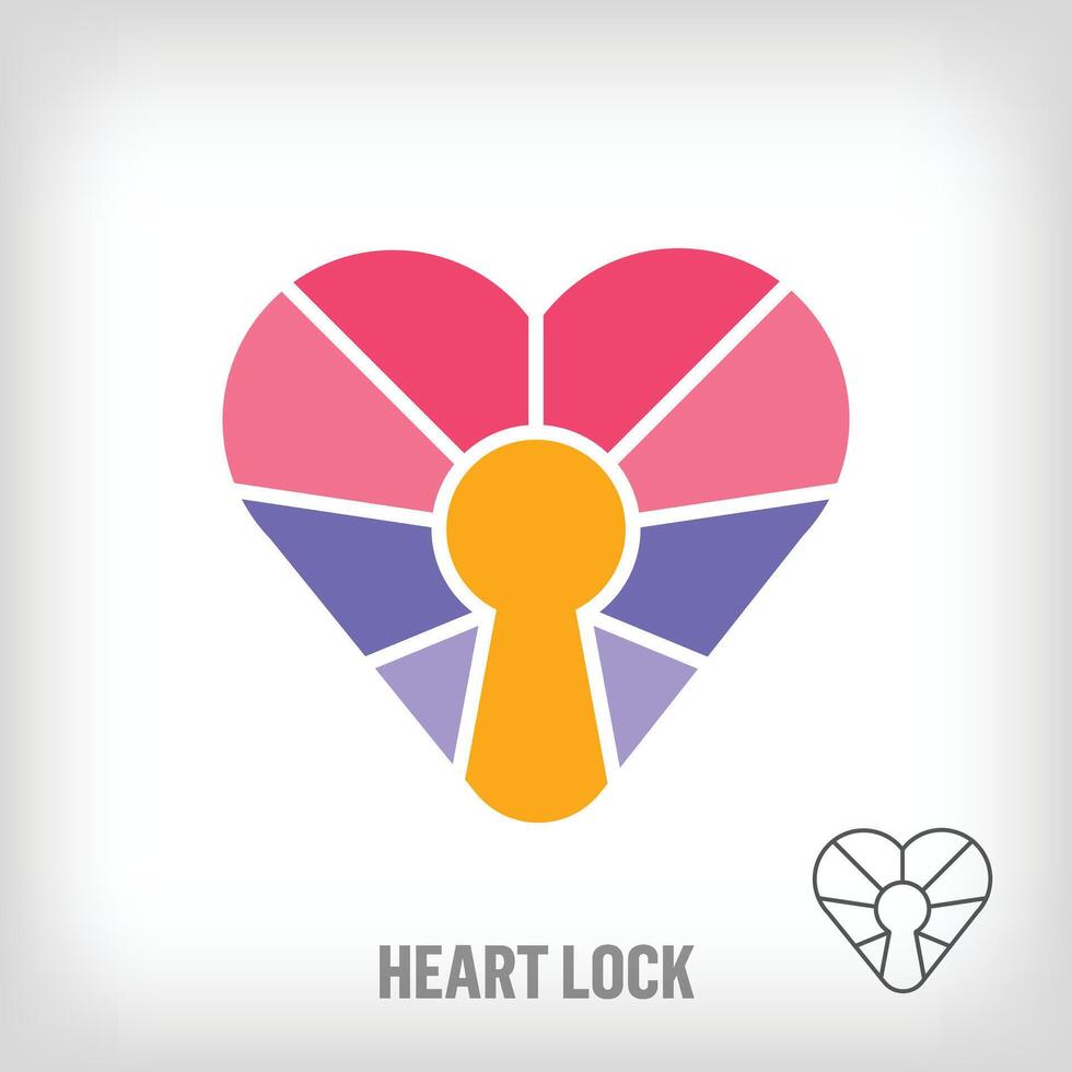 geométrico trava logotipo a partir de criativo coração. único cor transições. saúde e segurança proteção logotipo modelo. vetor