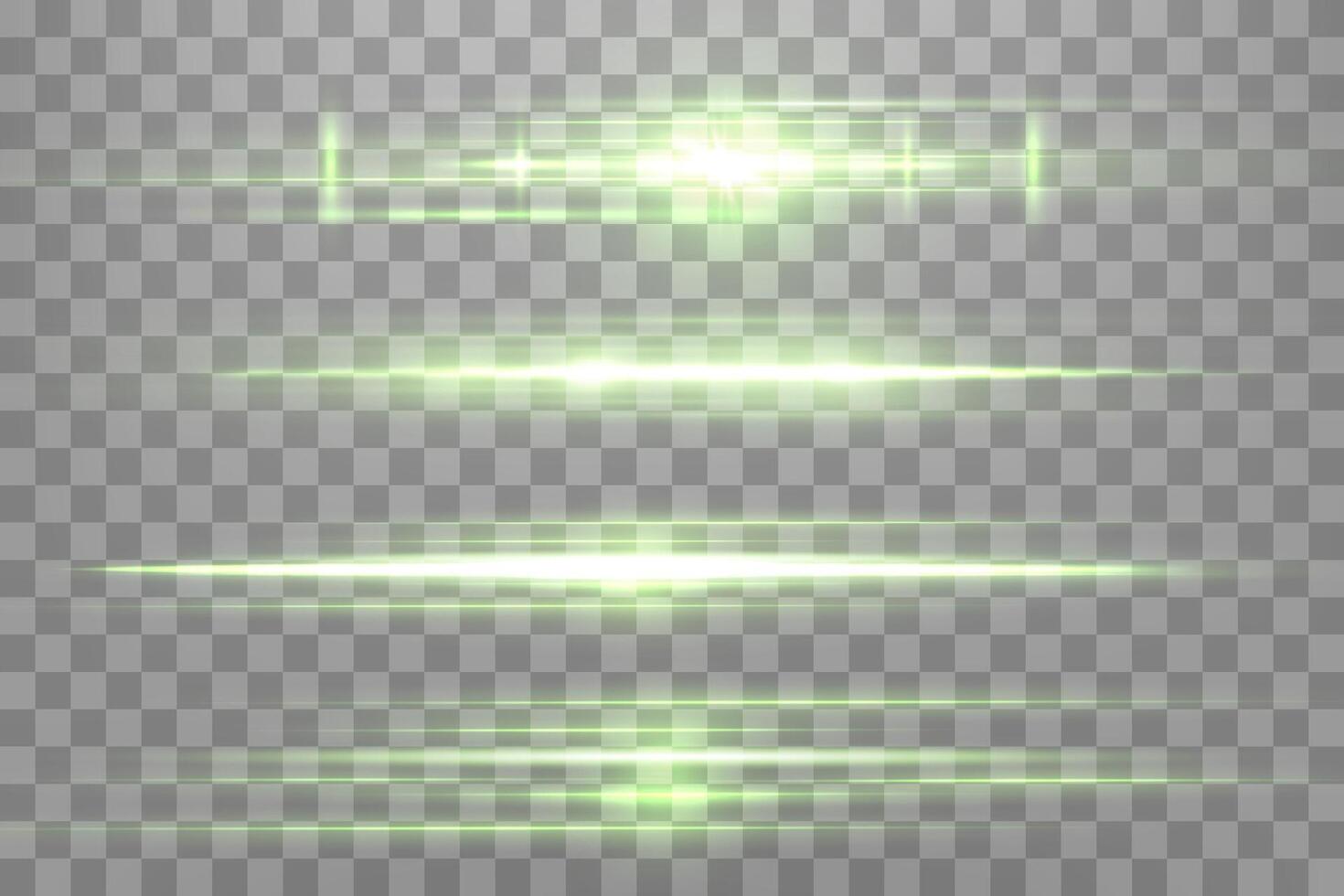verde lente chamas definir. Sol instantâneo com raios Holofote e bokeh. verde brilho flare luz efeito. vetor ilustração.