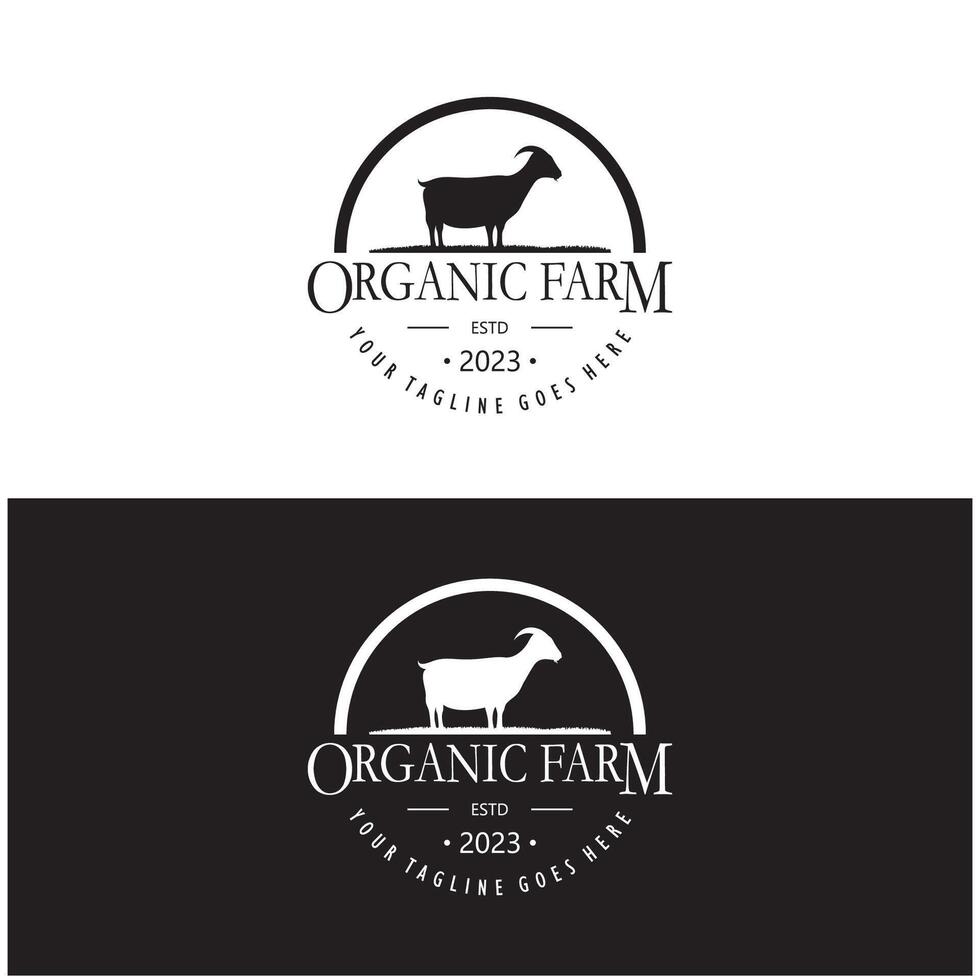 vintage orgânico animal Fazenda logotipo Prêmio retro silhueta para negócios, gado, etiquetas e Distintivos. vetor