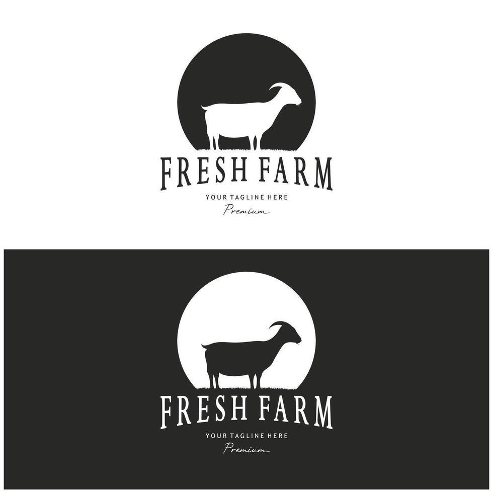 vintage orgânico animal Fazenda logotipo Prêmio retro silhueta para negócios, gado, etiquetas e Distintivos. vetor