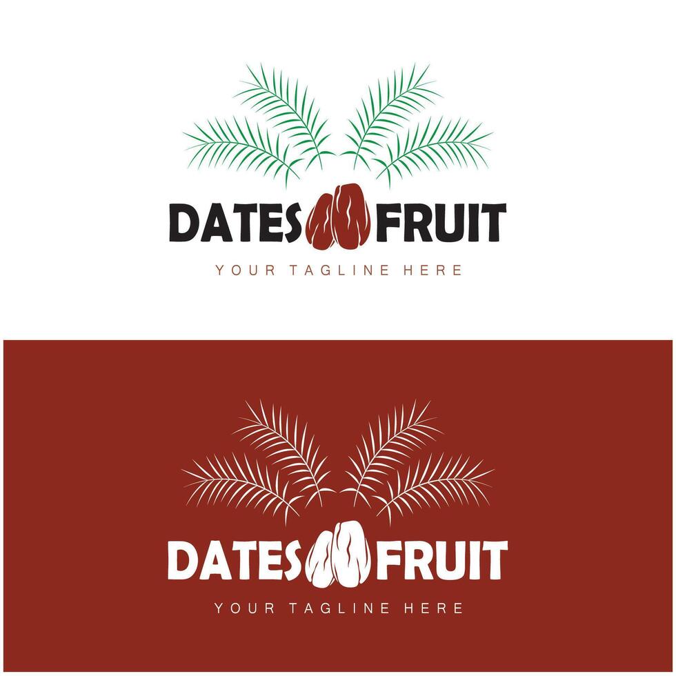 encontro Palma fruta plantar logotipo Projeto com folhas, sementes e encontro Palma árvore isolado fundo exótico orgânico plantar. vetor