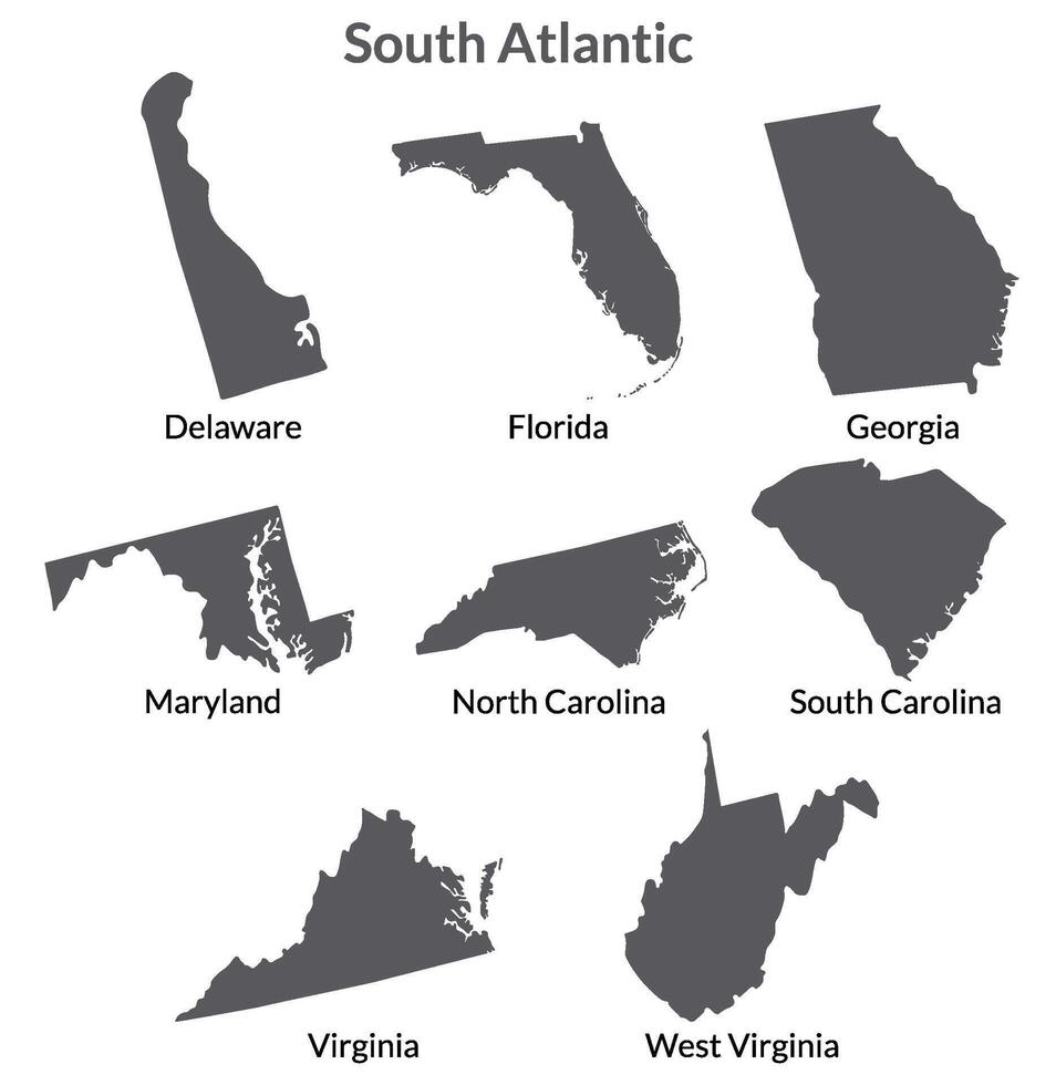 EUA estados sul pacífico regiões mapa. vetor