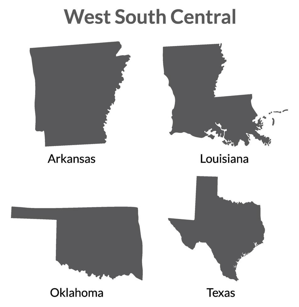 EUA estados oeste sul central regiões mapa. vetor