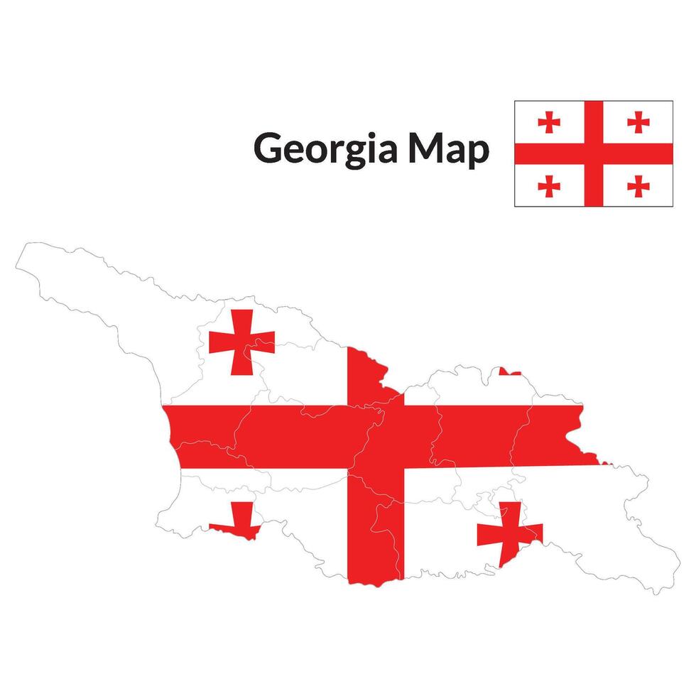 mapa do geórgia com nacional bandeira do georgia. vetor