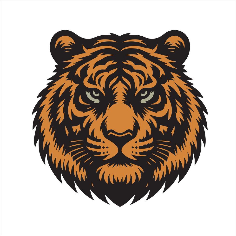 tigre cabeça vetor ilustração logotipo tigre t camisa Projeto