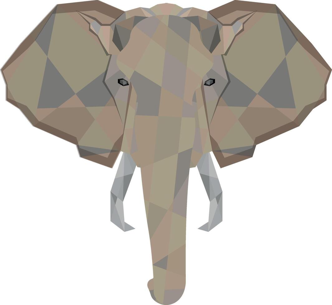 poligonal elefante isolado em branco fundo vetor