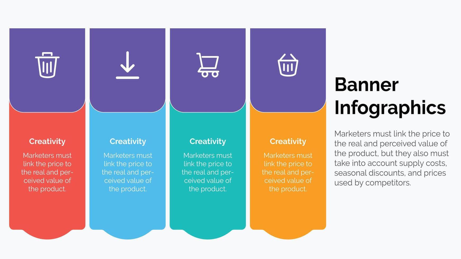 modelo de design de infográfico de negócios com 4 opções, etapas ou processos. pode ser usado para layout de fluxo de trabalho, diagrama, relatório anual, web design vetor