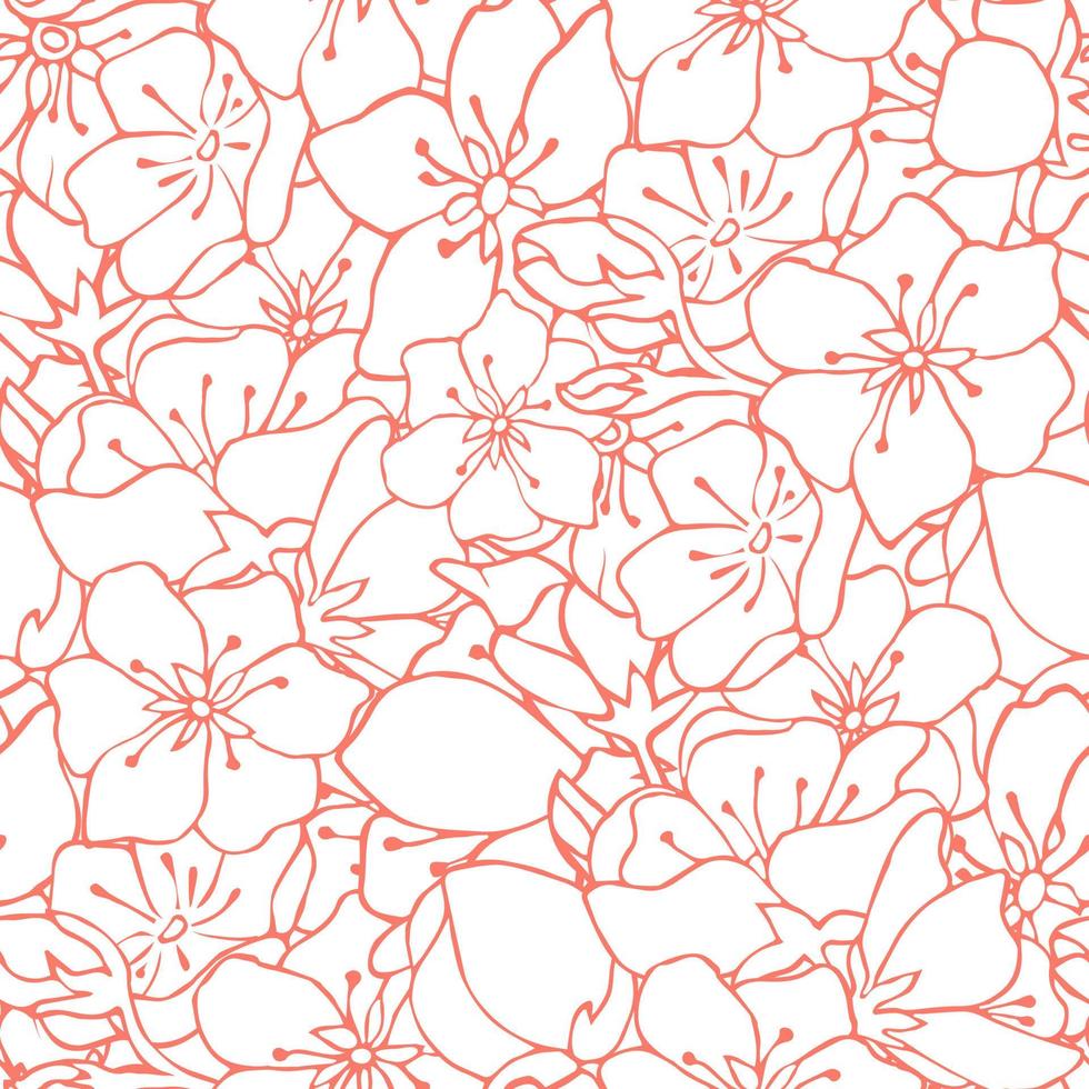 fundo transparente com cores. ilustração vetorial. vetor de estoque. estampa floral. fundo branco. contorno laranja