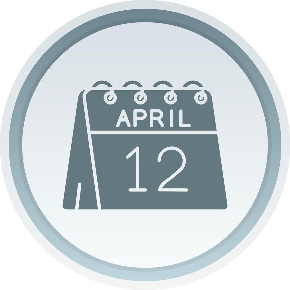 12º do abril sólido botão ícone vetor
