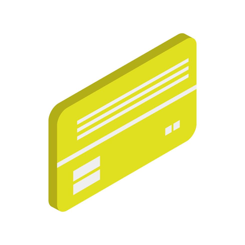 cartão de banco ilustrado isométrico em fundo branco vetor